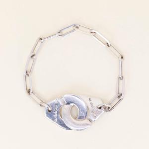DINH VAN Bracelet vintage menottes argent - très grand modèle