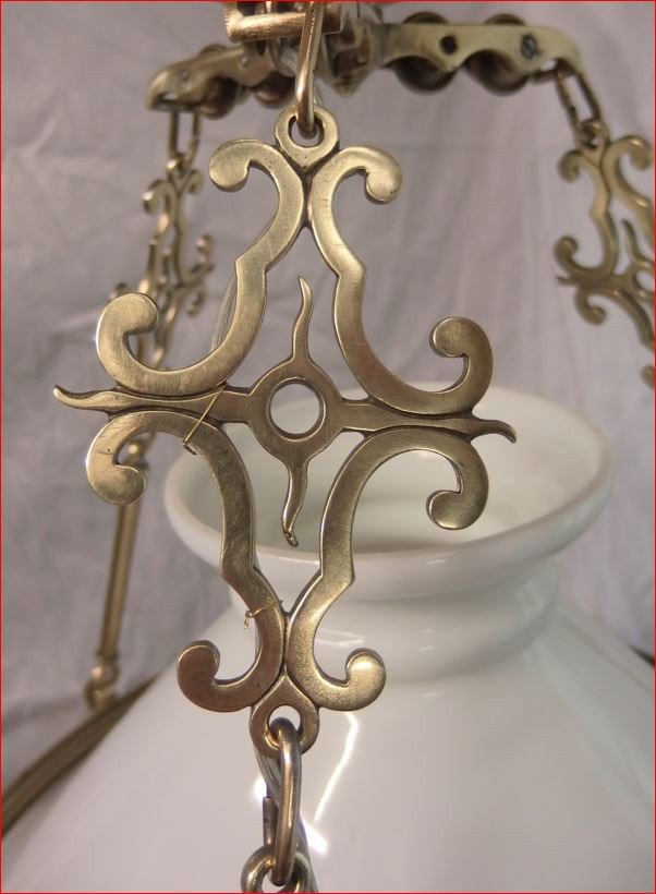Bronze And Opaline Chandelier Late 19th Century.-photo-4