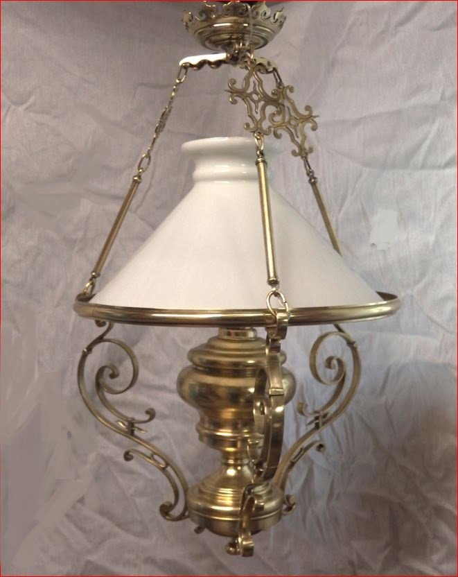 Bronze And Opaline Chandelier Late 19th Century.