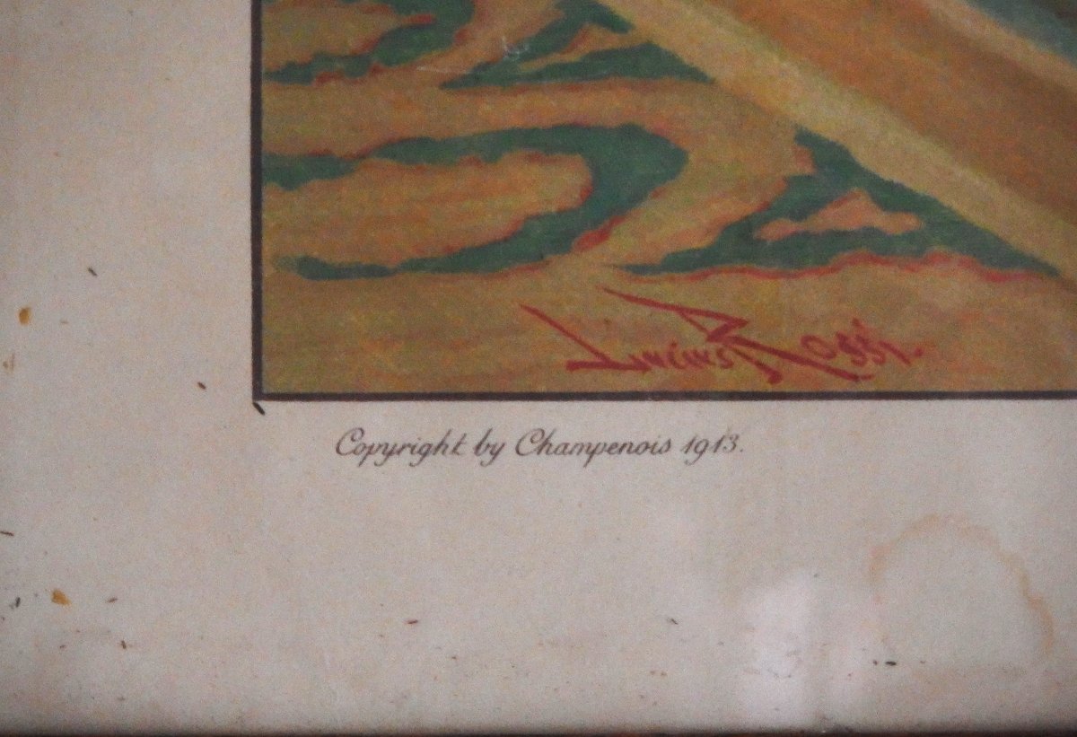 Gravure scéne galante, "les premiéres escarmouches".-photo-1