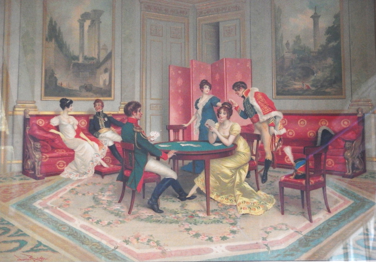 Gravure scéne galante, "les premiéres escarmouches".