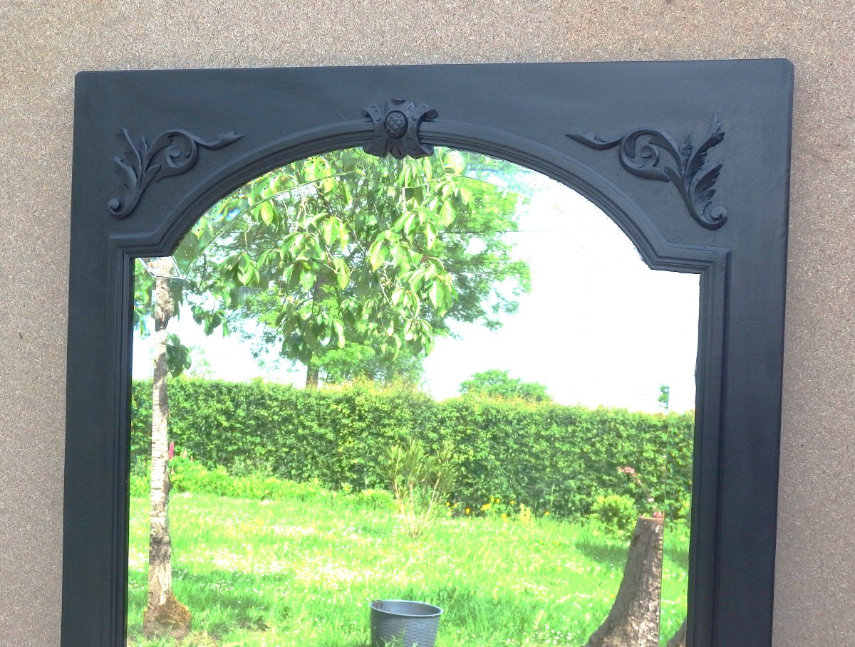 Grand miroir en bois peint ,décoration .-photo-2