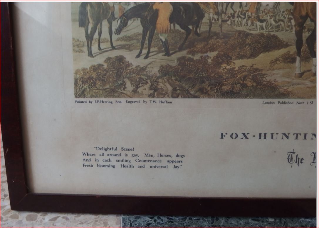 Gravure représentant une scène de chasse à cour.-photo-2