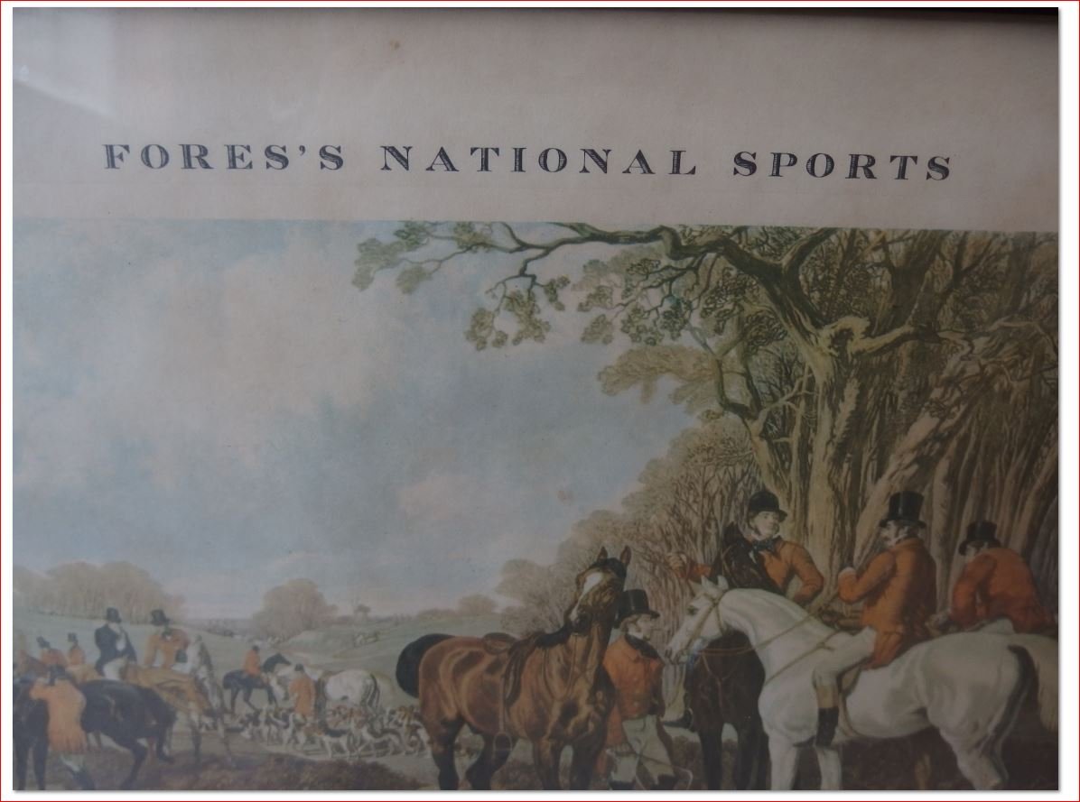 Gravure représentant une scène de chasse à cour.-photo-1