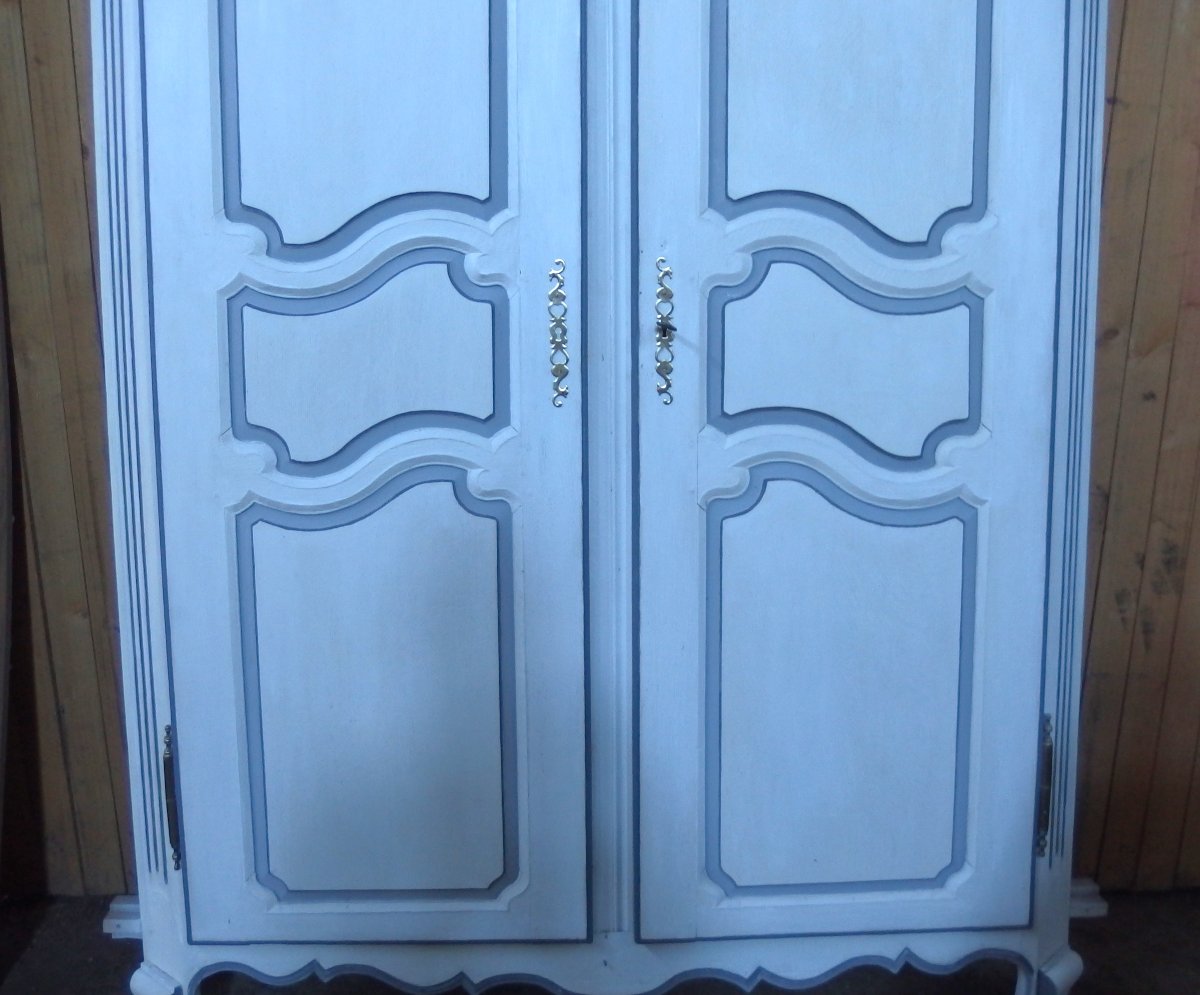 Placard en chêne peint ,19ème siècle .-photo-3