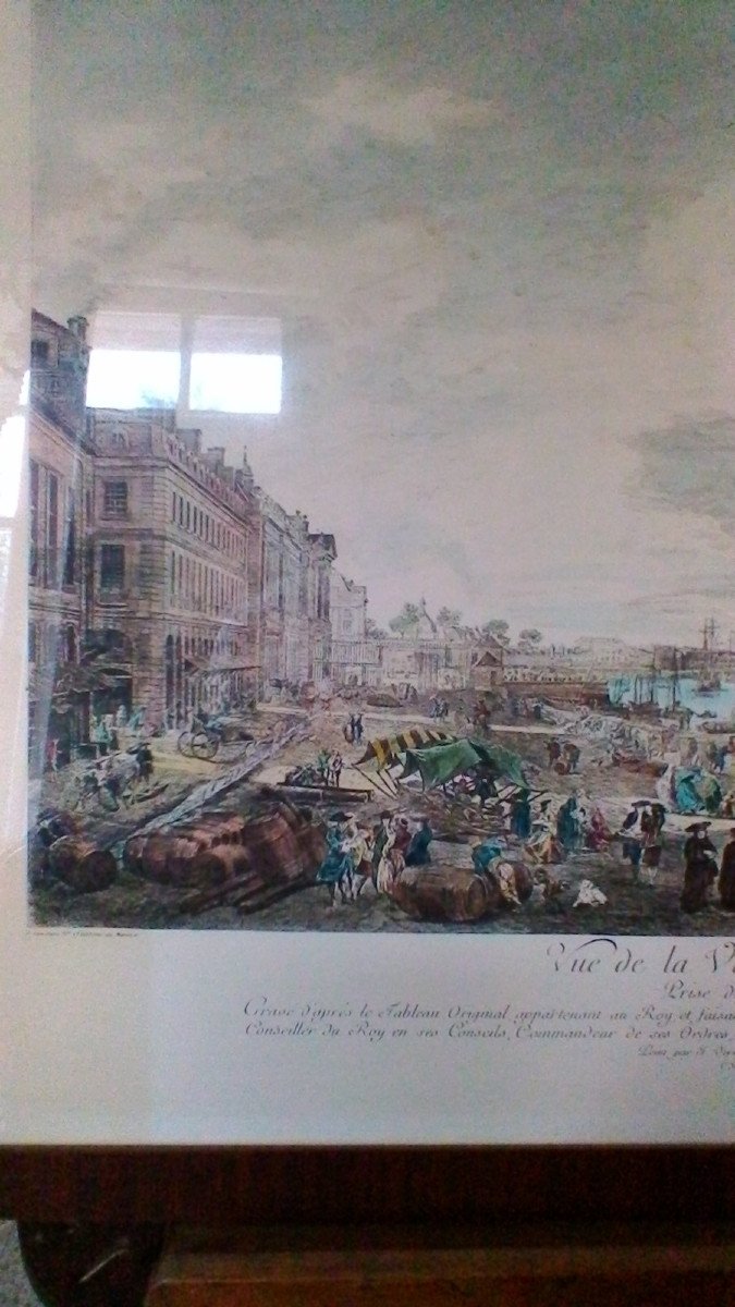 Gravure , Vue De La Ville Et Du Port De Bordeaux-photo-1