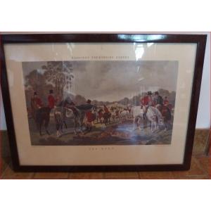 Scéne de chasse à cour .