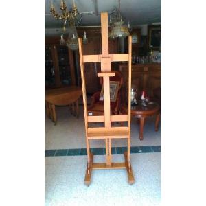 Hard Solid Wood Easel, Mounted On Casters