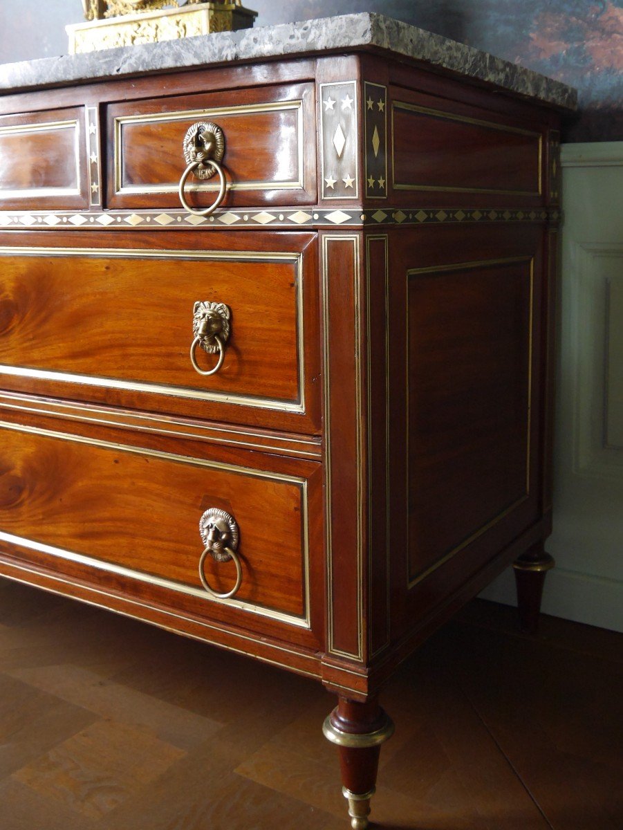 Commode En Acajou d'époque Révolutionnaire, Fin XVIIIe-photo-4