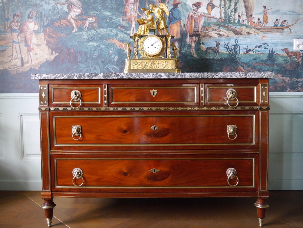 Commode En Acajou d'époque Révolutionnaire, Fin XVIIIe-photo-2