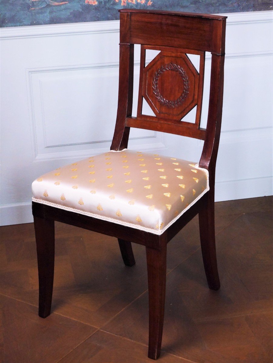 Suite Of 4 Empire Period Chairs, Early 19th Century-photo-1