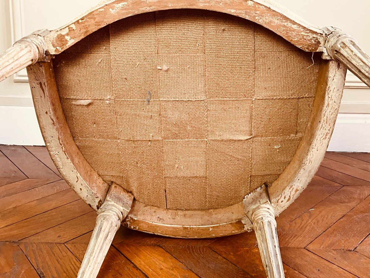 Fauteuil Louis XVI Estampillé Brizard, XVIIIe-photo-4