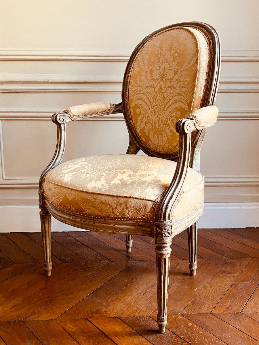 Fauteuil Louis XVI Estampillé Brizard, XVIIIe-photo-2