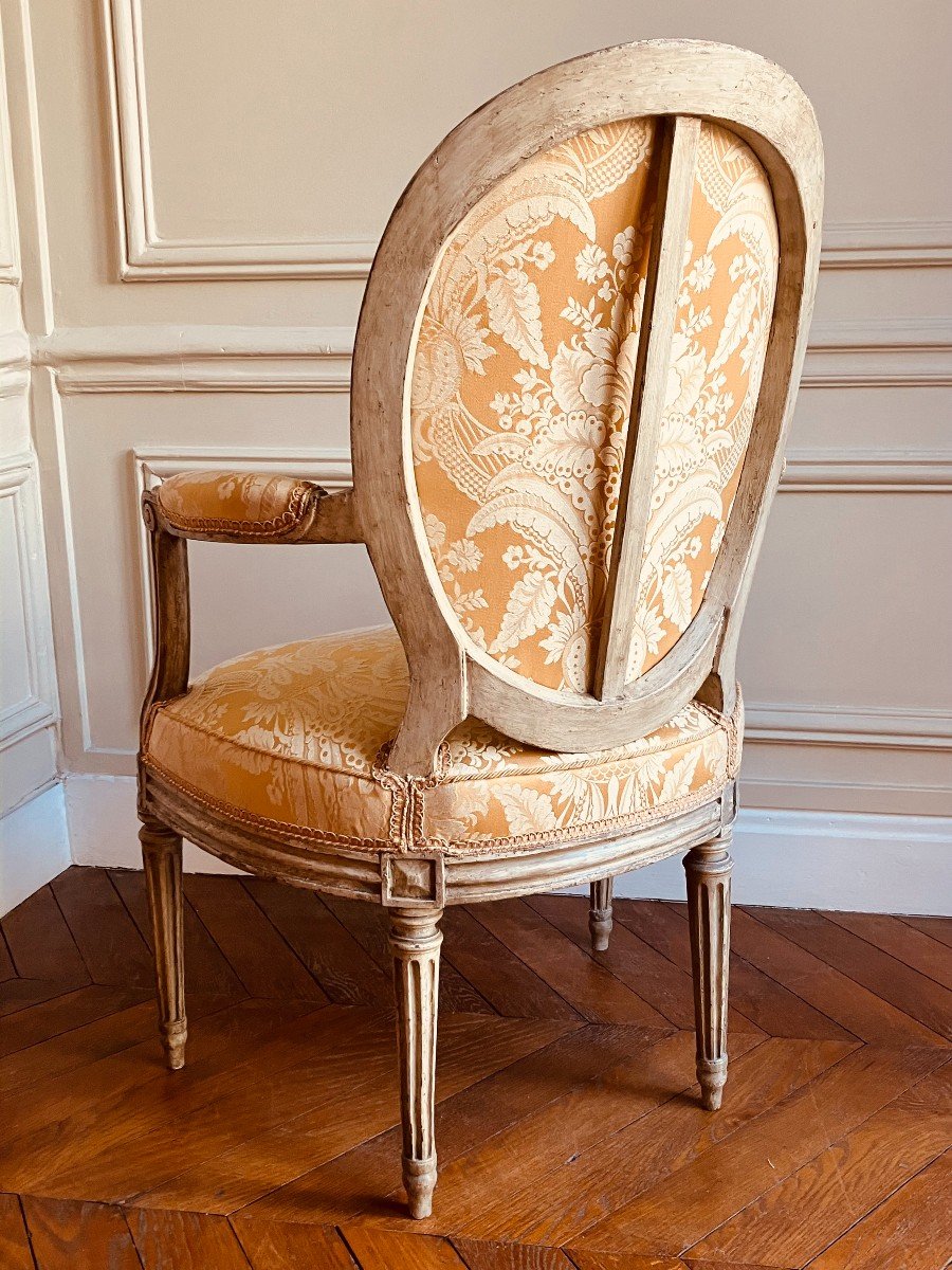 Fauteuil Louis XVI Estampillé Brizard, XVIIIe-photo-3