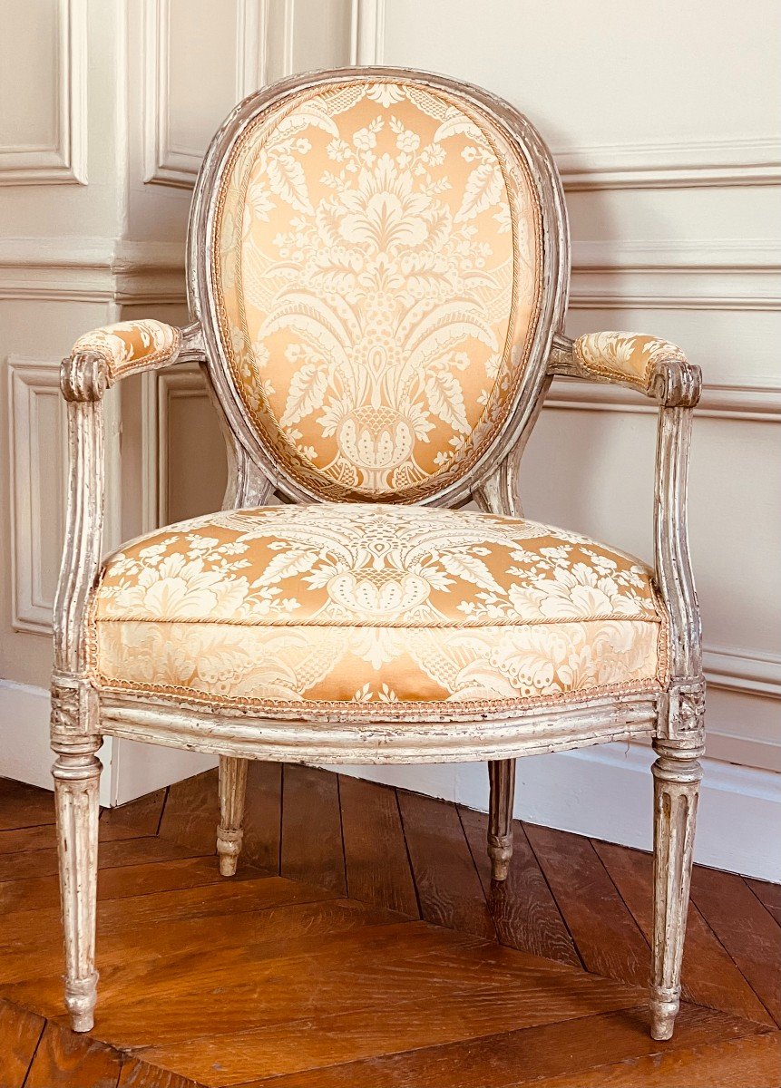 Fauteuil Louis XVI Estampillé Brizard, XVIIIe-photo-5
