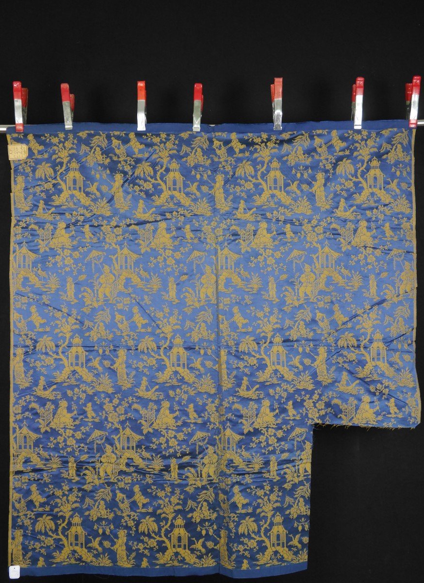 Louis XVI Fabric With Decorations Of Chinese, Birds And Pagodas-photo-2