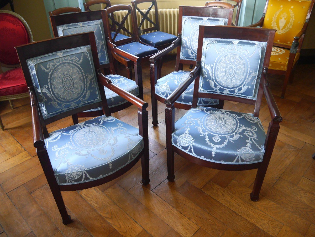 Suite Of 4 Empire Period Armchairs, Early 19th Century