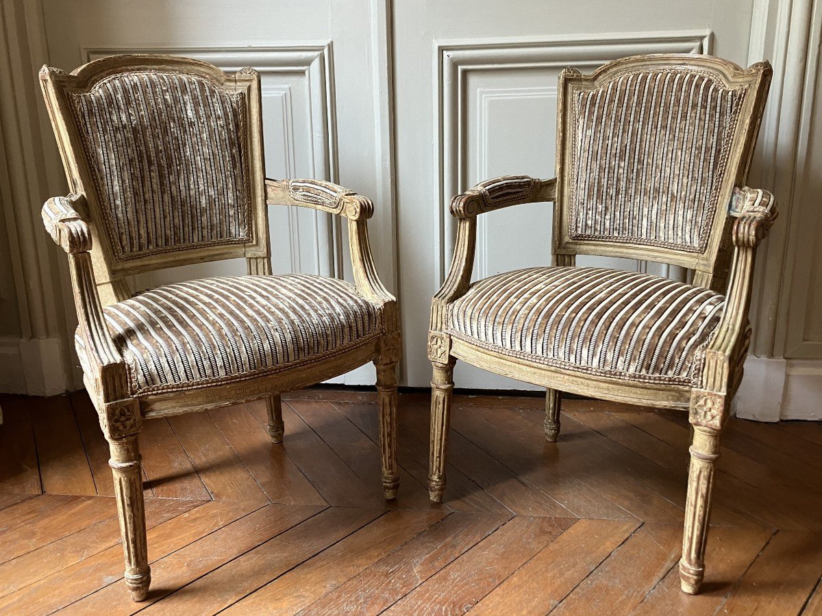 A Pair Of Louis XVI Style Children's Armchairs