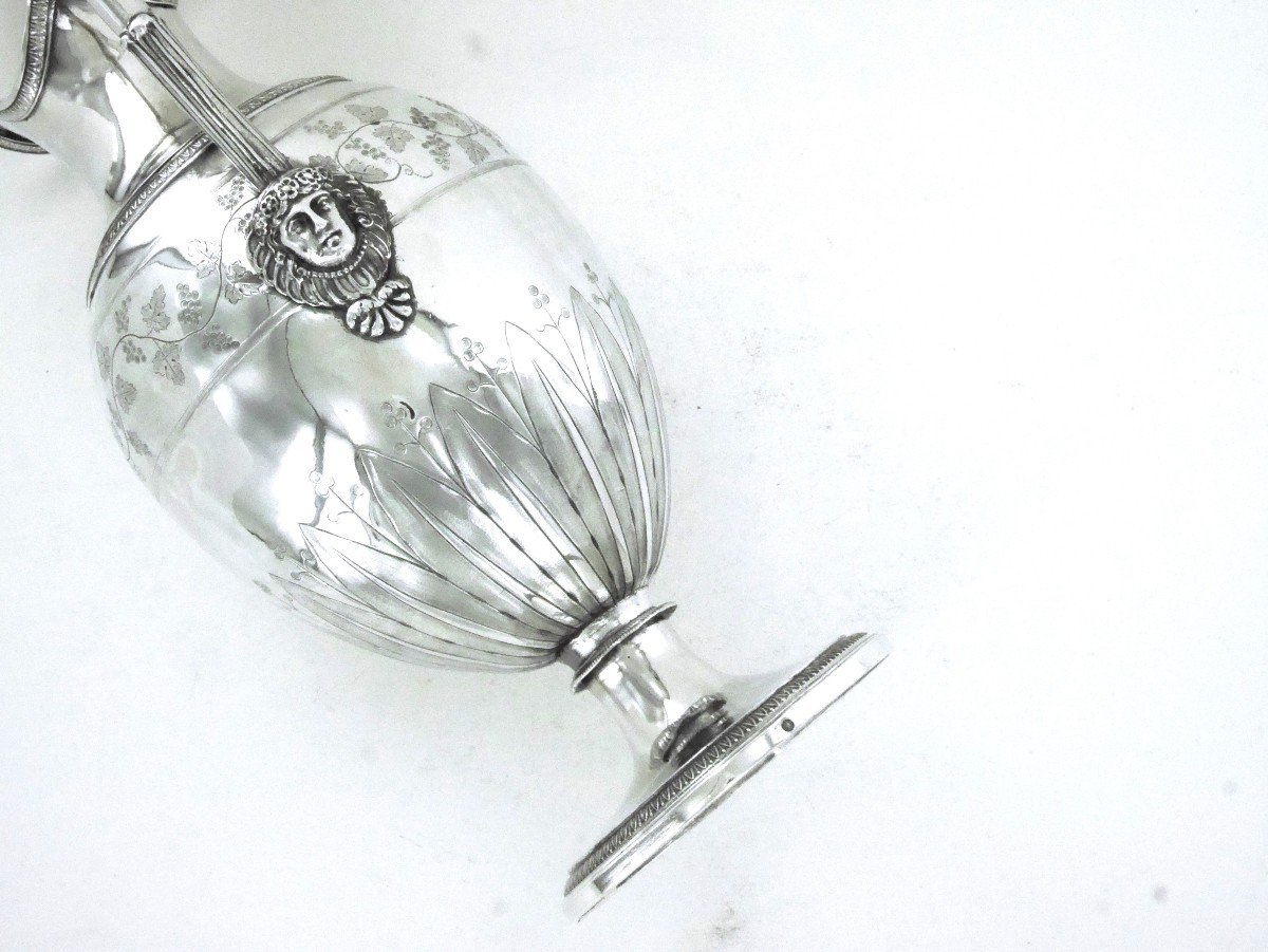 The Ewer And Its Basin In Sterling Silver, Empire Period, Early 19th Century-photo-3