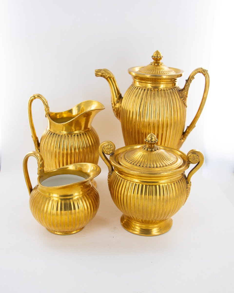 An Empire Style Porcelain Coffee Service, Feuillet Manufacture, Early 19th Century-photo-3