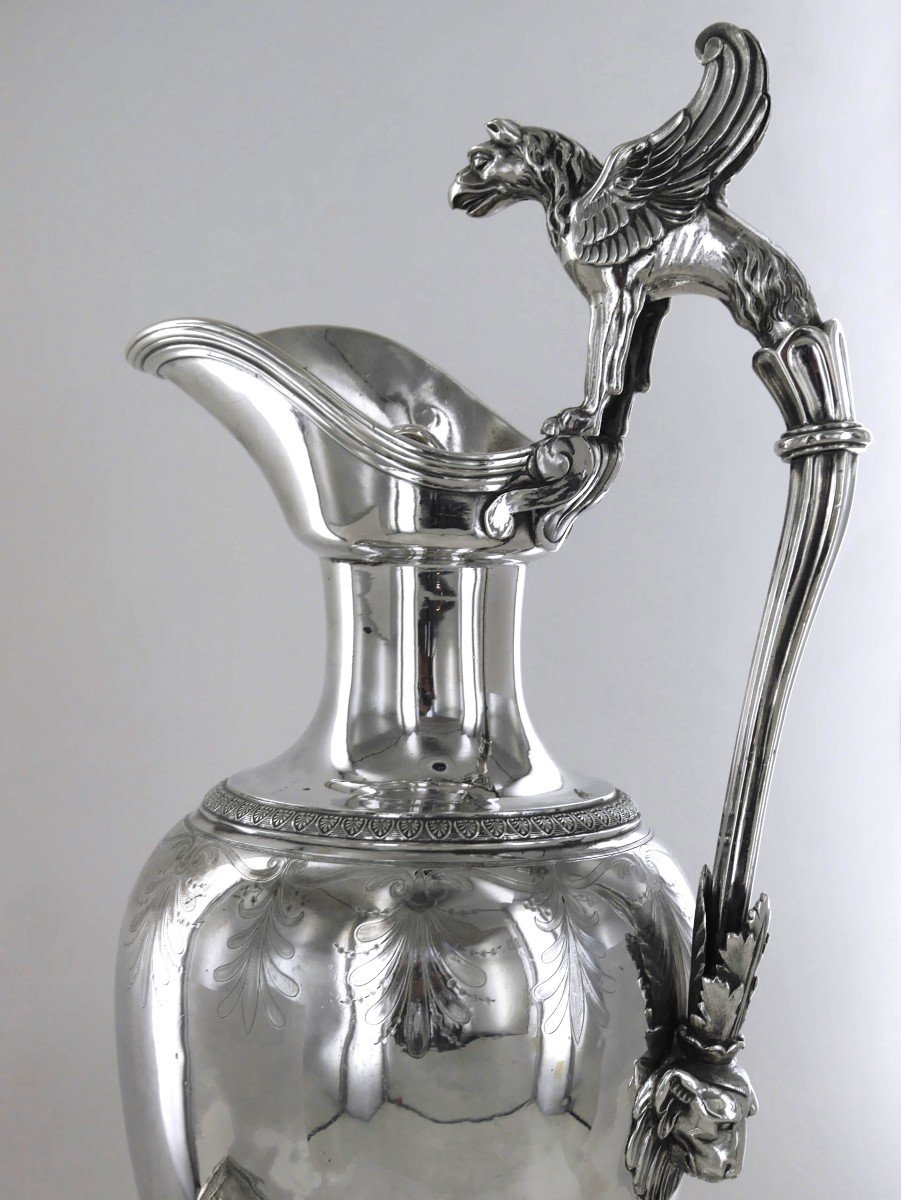 An Empire Ewer And Its Basin In Sterling Silver, Early 19th Century-photo-2