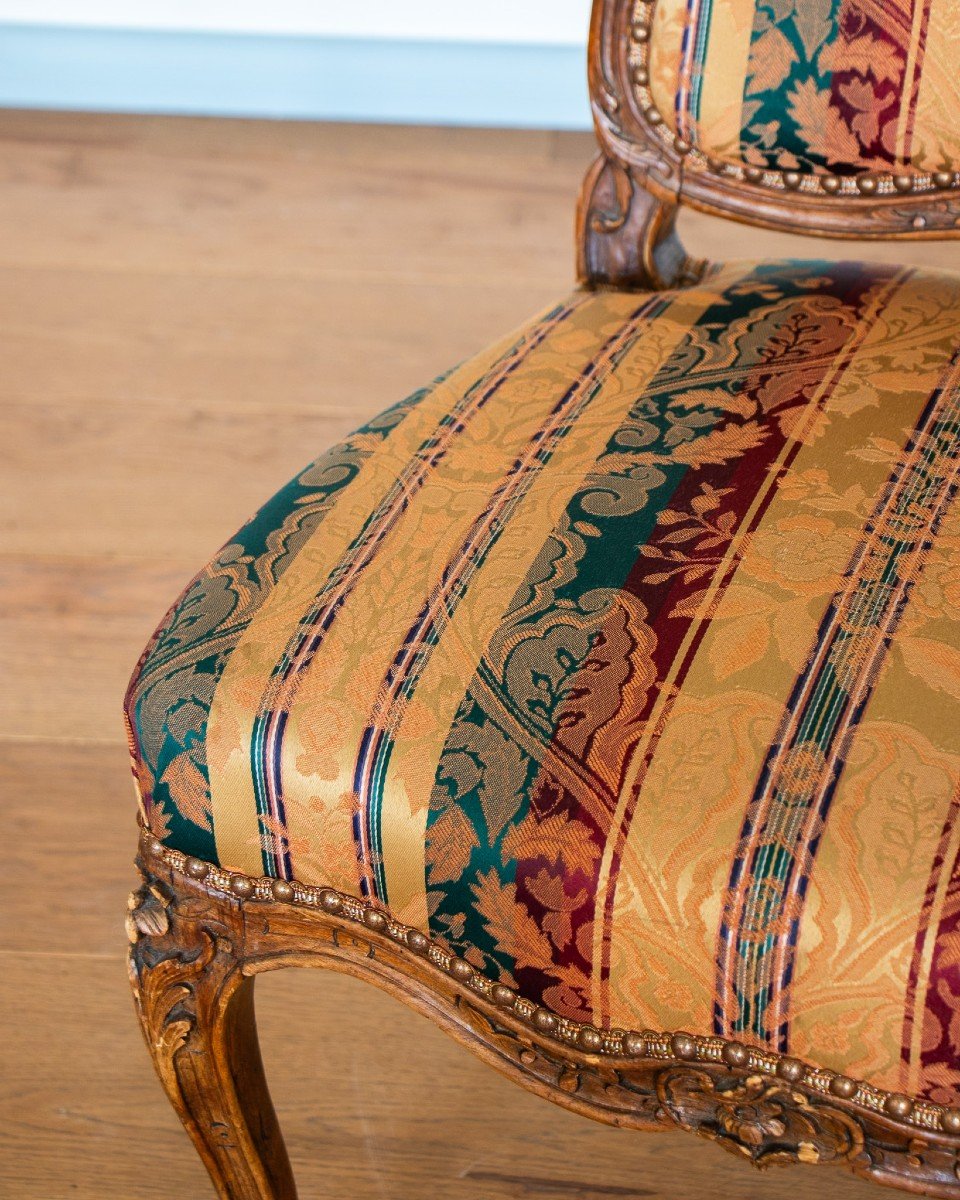 Suite De 4 Chaises d'époque Louis XV Estampillées De L.C. Carpentier-photo-1