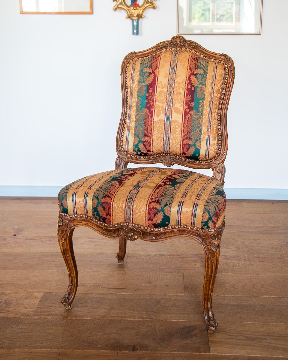 Suite De 4 Chaises d'époque Louis XV Estampillées De L.C. Carpentier