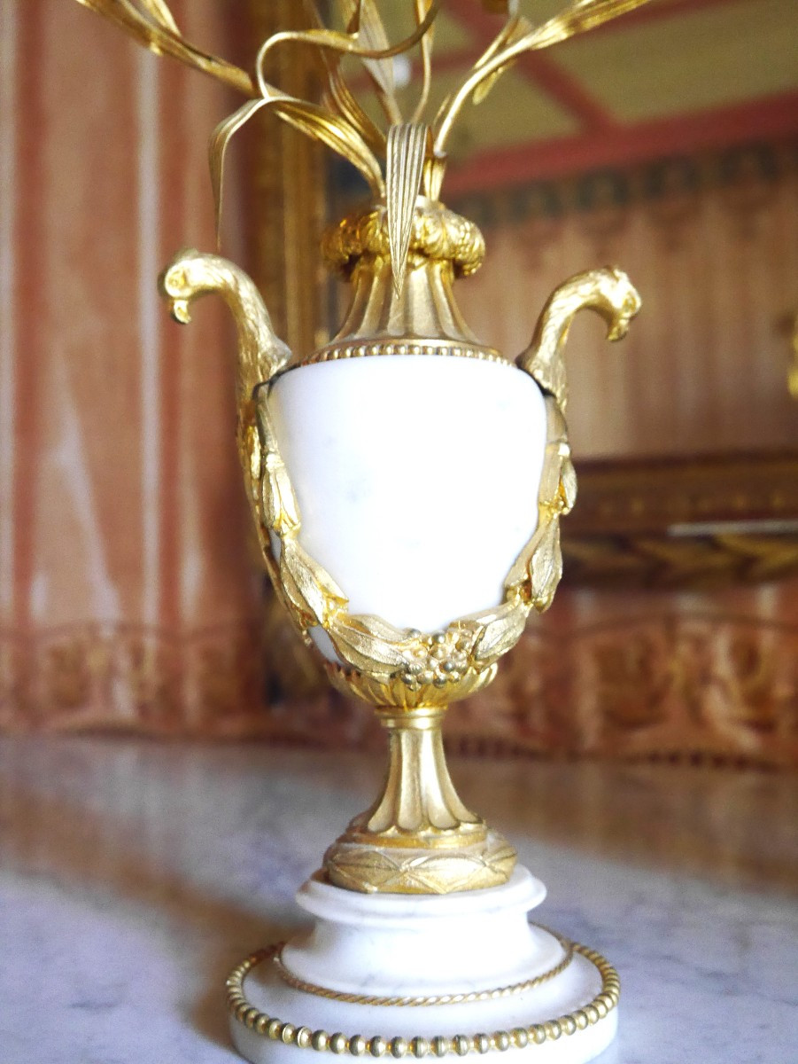 Pair Of Louis XVI - Directory Period Candelabras, Late 18th Century-photo-2