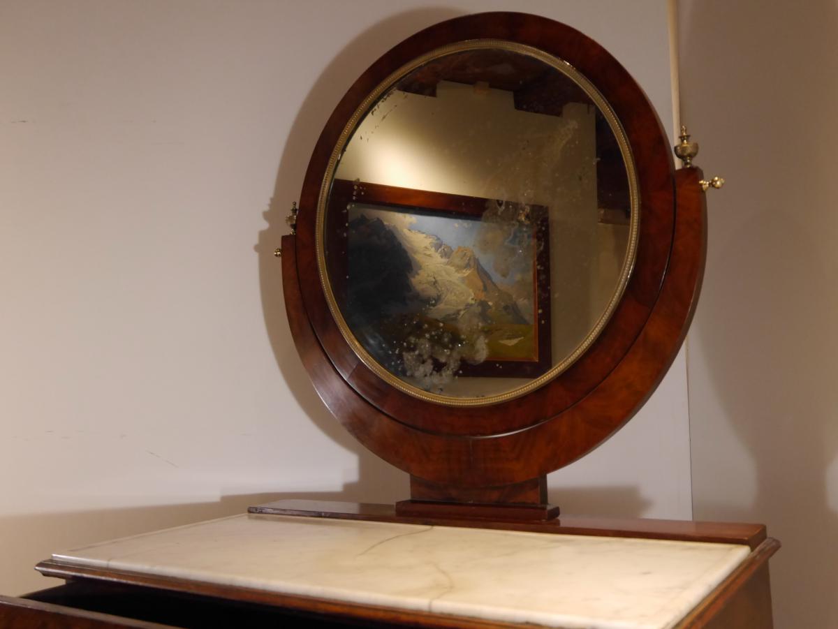 Dressing Table In Mahogany, Empire Style Of The 19th Century-photo-4