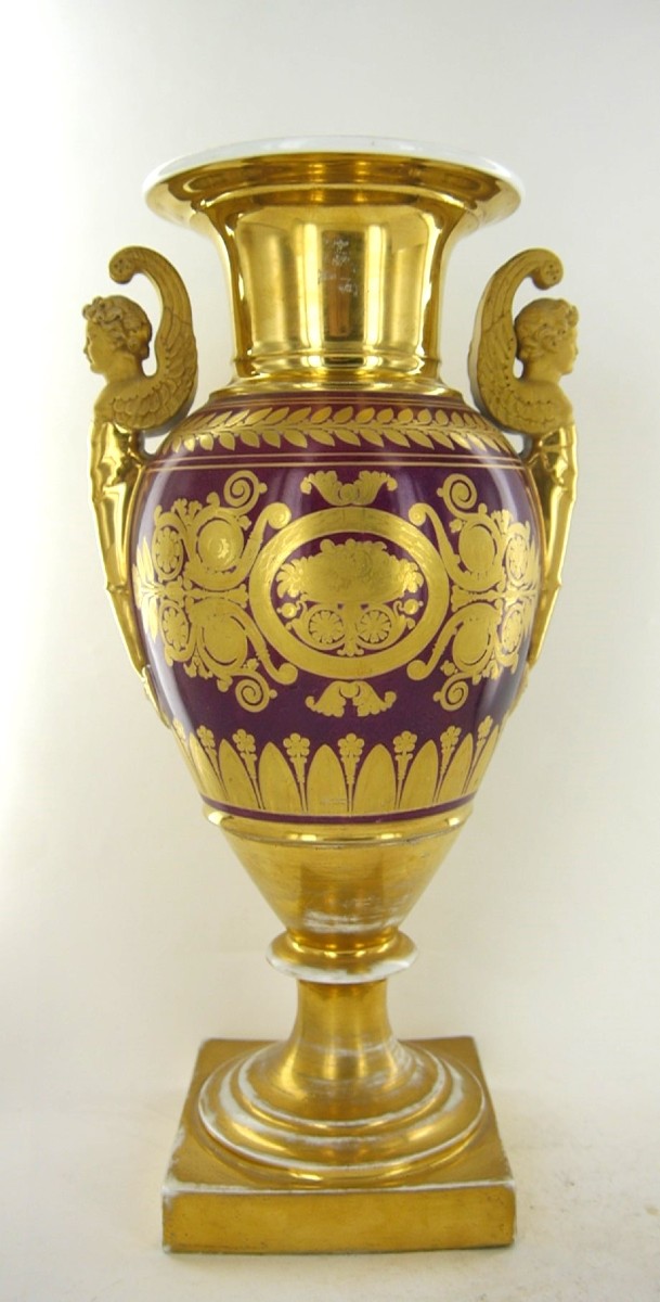 Paire de vases en porcelaine de Paris, XIXe-photo-2