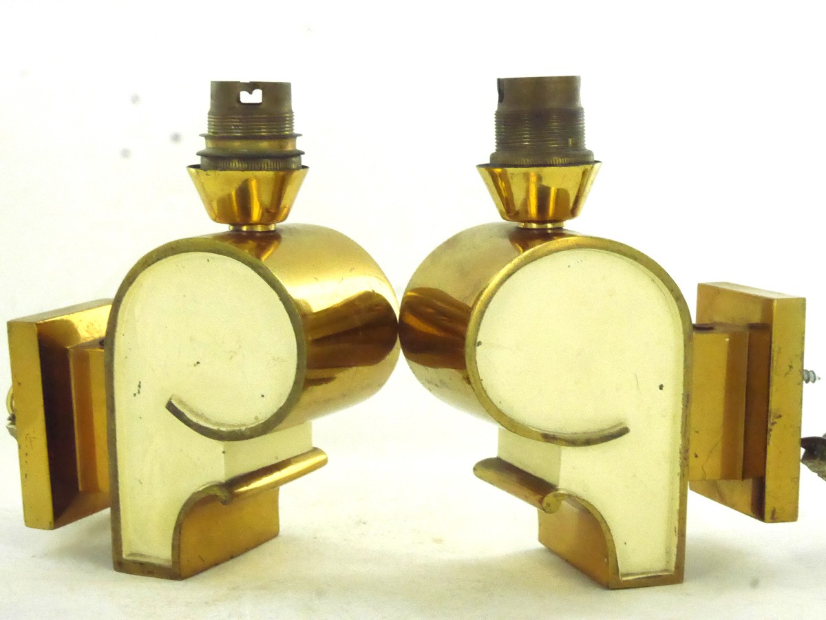 Pair Of Art Deco Wall Sconces, Early 20th Century