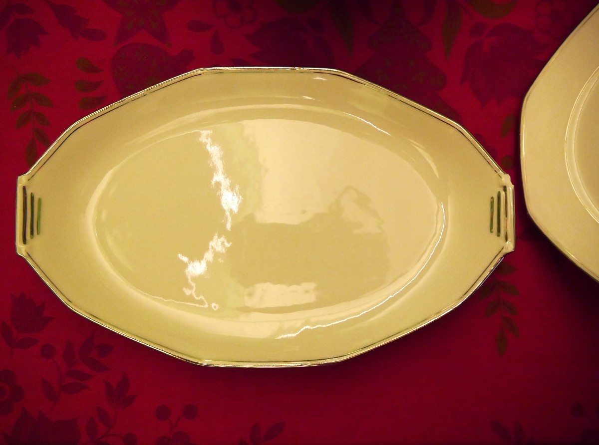 Part Of A Limoges Porcelain Dinner Service, Art Deco, 20th Century-photo-3