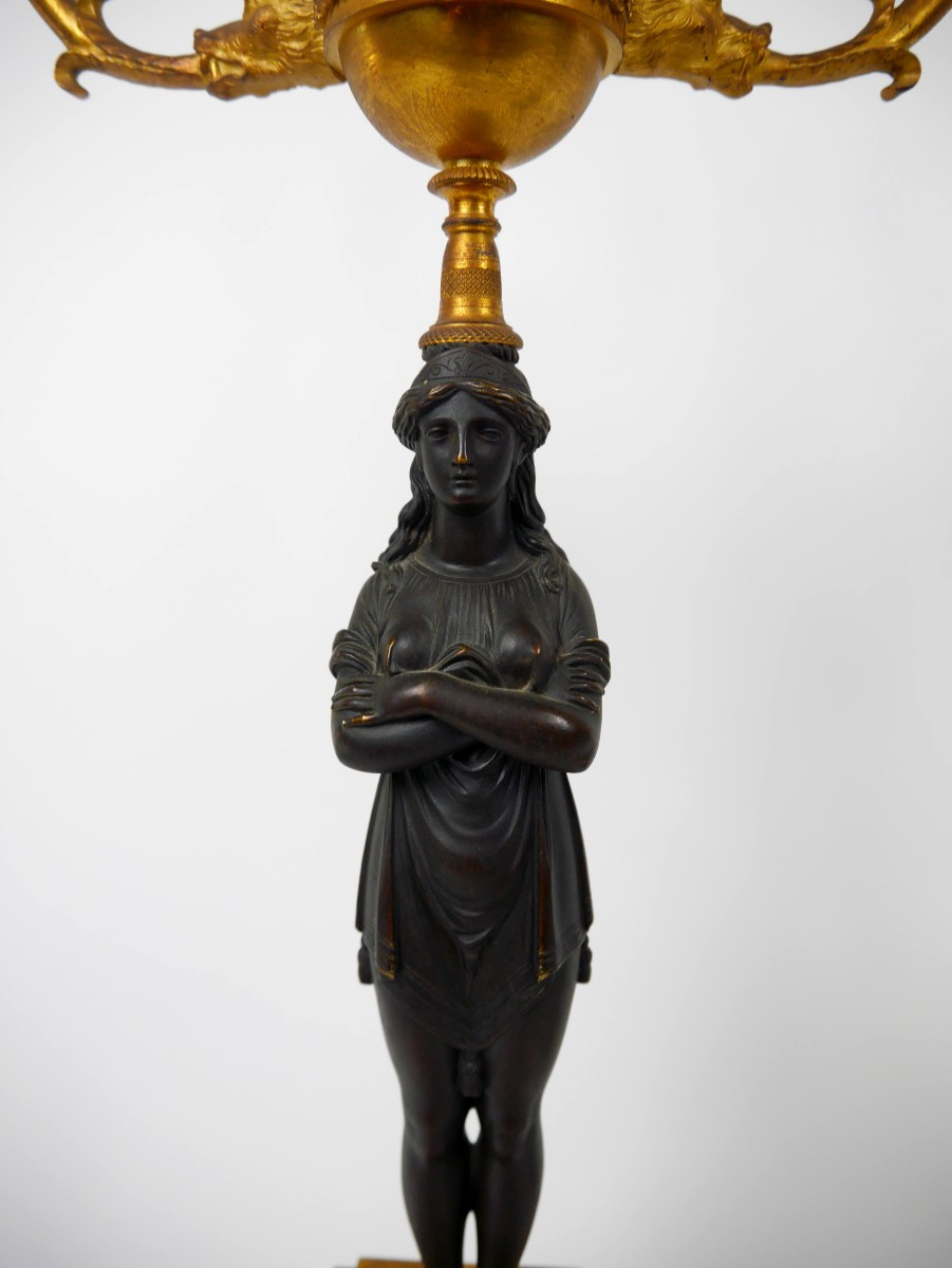 Paire de candélabres d'époque Consulat, début XIXe-photo-2