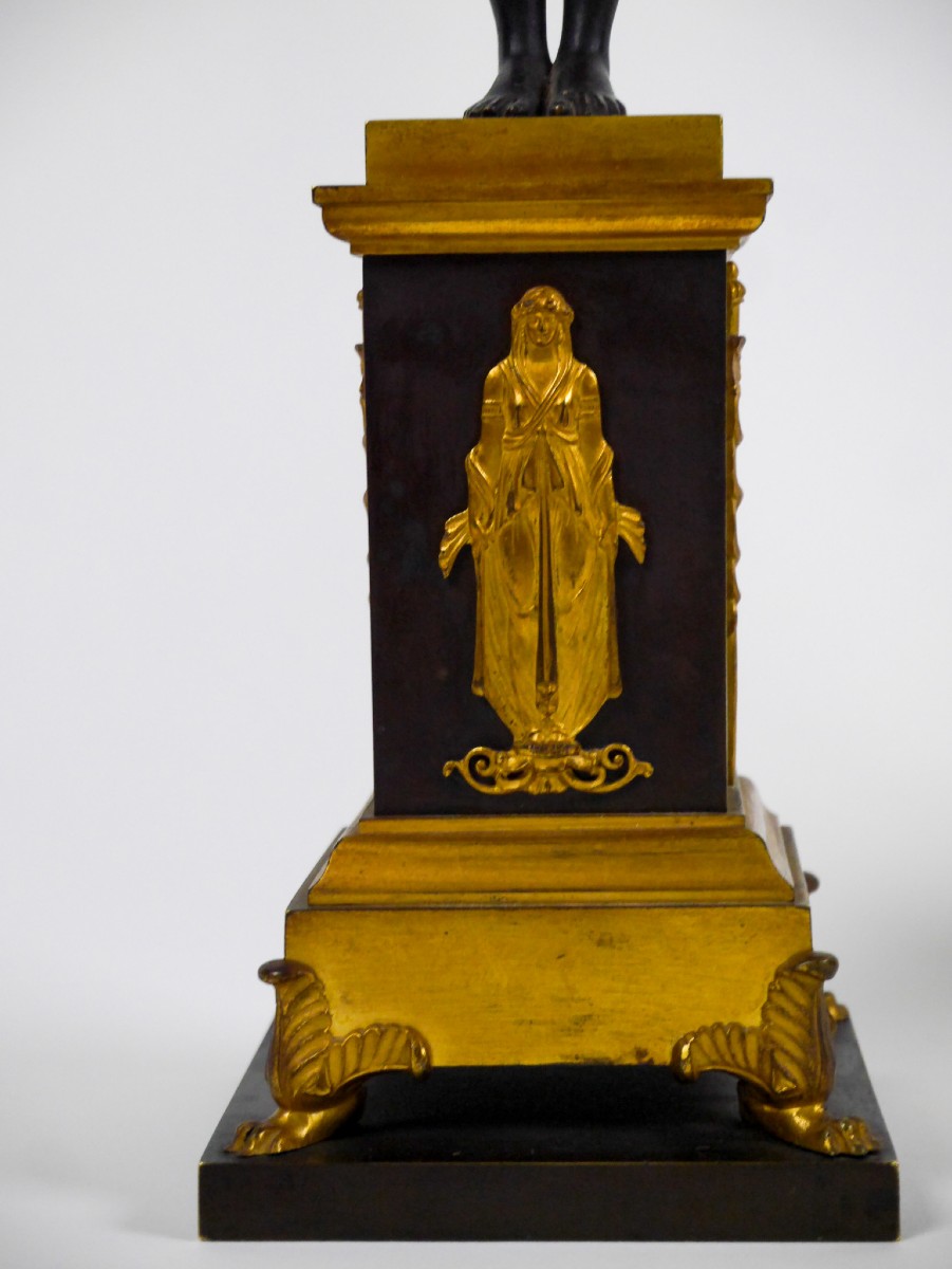 Paire de candélabres d'époque Consulat, début XIXe-photo-4