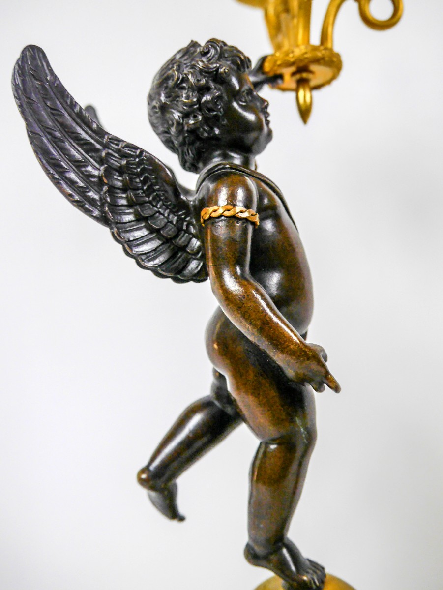 Pair Of Empire Period Candelabra, Early 19th Century-photo-3