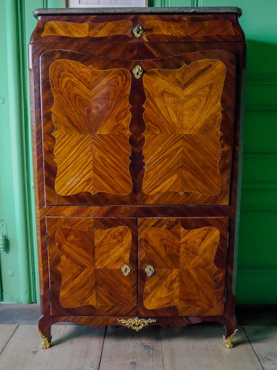 Secrétaire d'époque Louis XV, attribué à Roussel XVIIIe siècle-photo-2