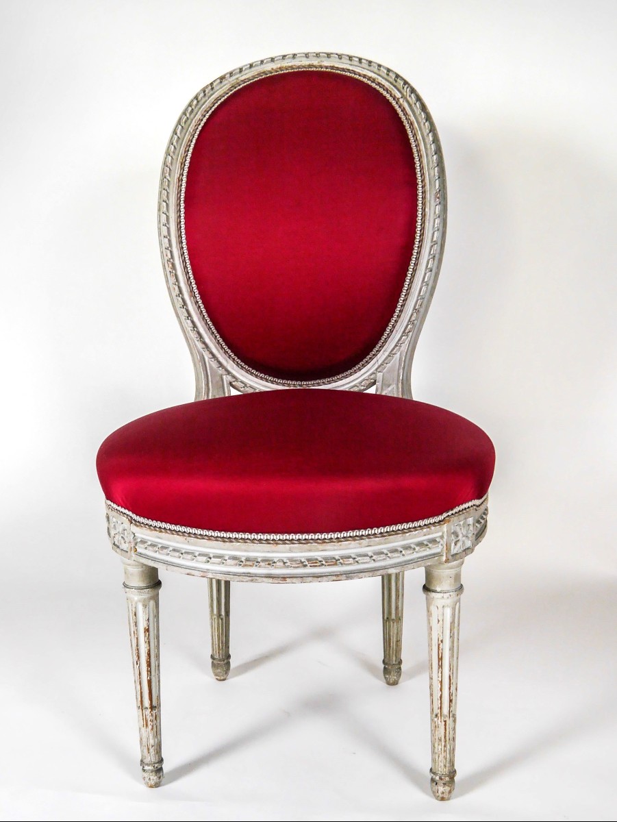 Suite Of 4 Louis XVI Medallion Chairs By Georges Jacob, 18th Century-photo-2