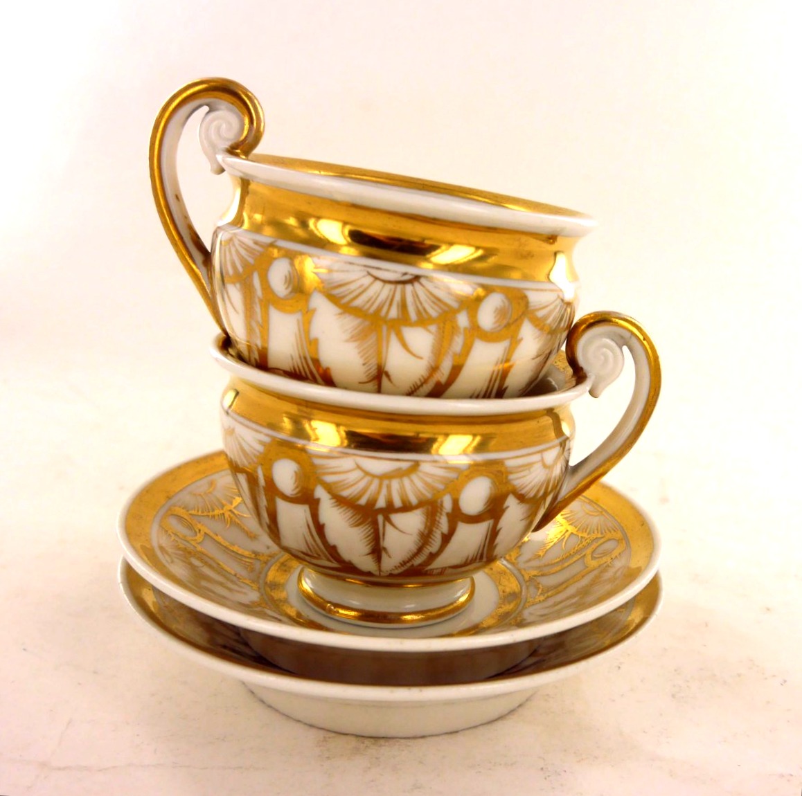 Pair Of Paris Porcelain Coffee Cups, Early 19th Century