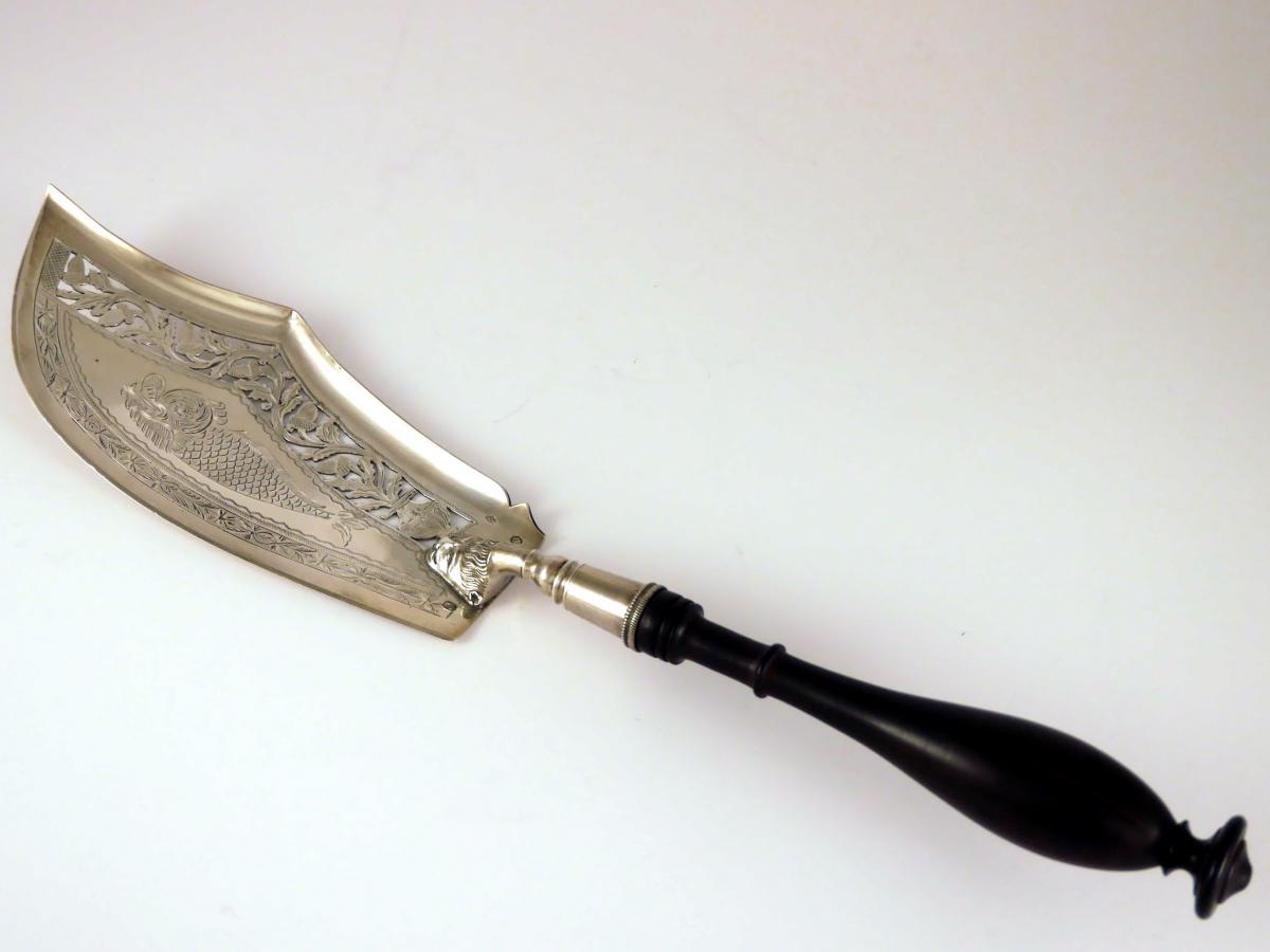 Silver Fish Shovel, Empire Style, Restoration Period, Punch Old Man-photo-2