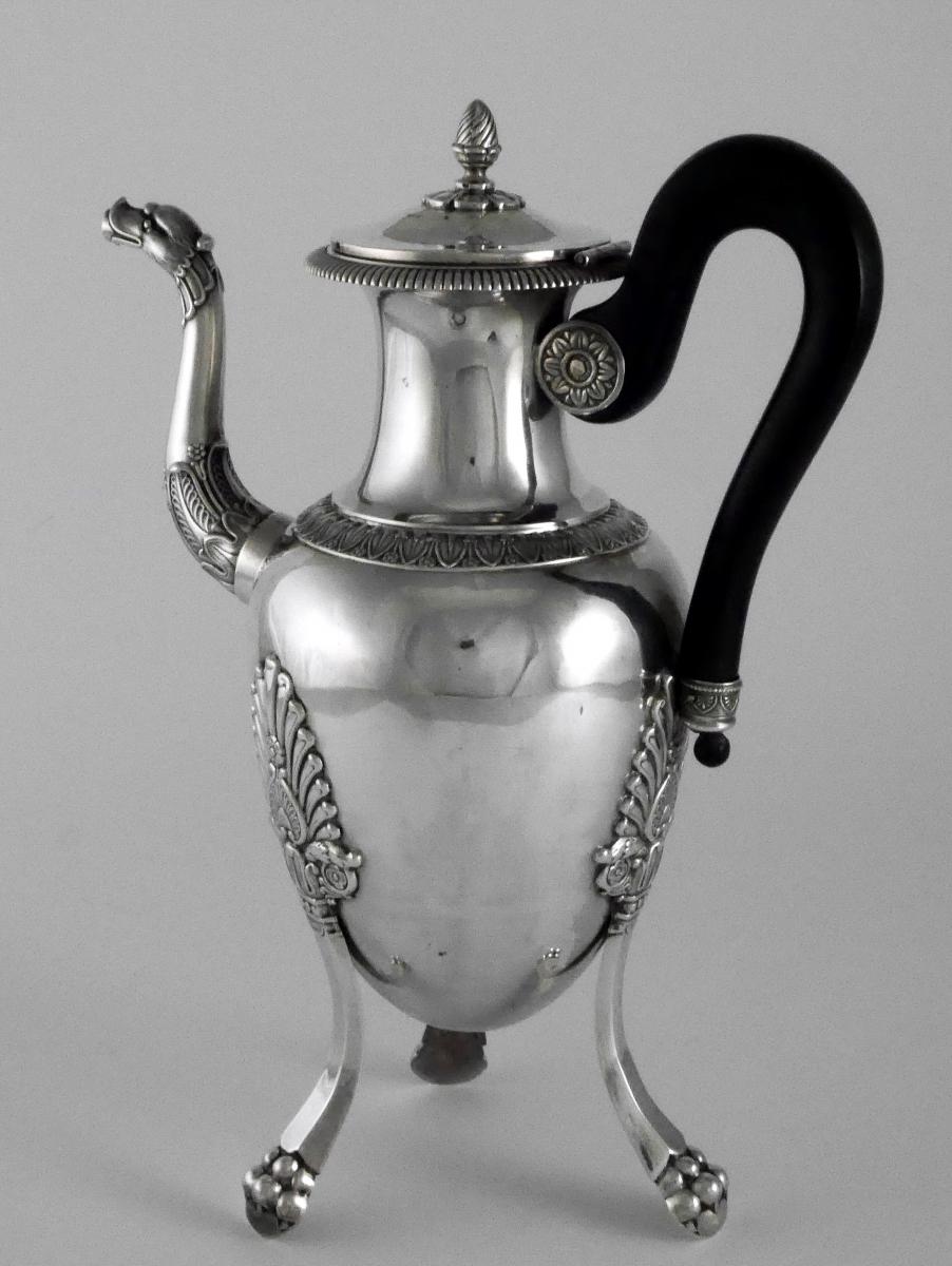 Coffee Maker In Silver, Empire Period, 19th Century-photo-2