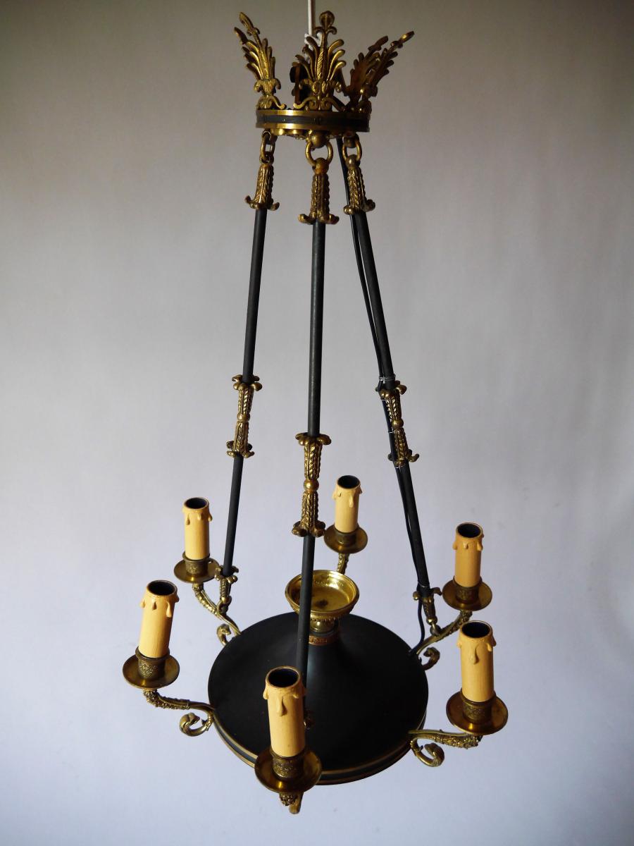 Chandelier Of The Empire Style, 19th Century