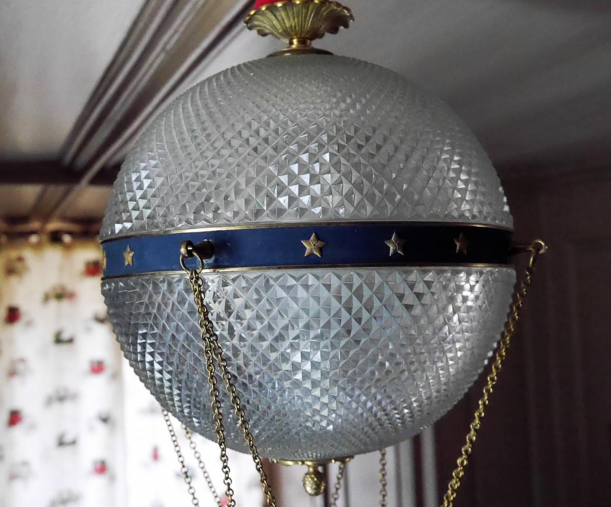 Lustre Montgolfière de style Empire, XIXe-photo-2