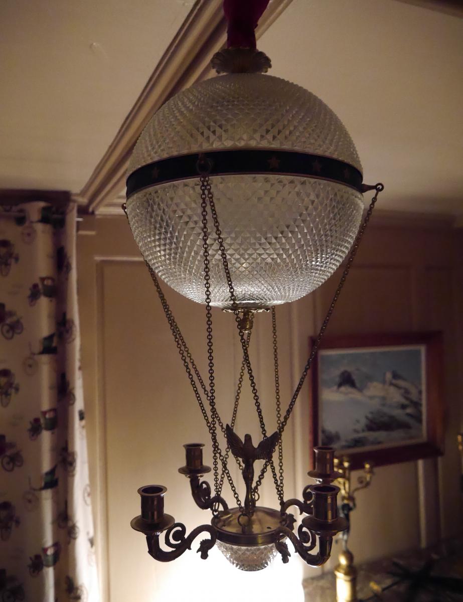 Lustre Montgolfière de style Empire, XIXe-photo-3
