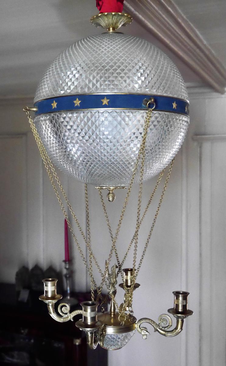 Lustre Montgolfière de style Empire, XIXe-photo-6