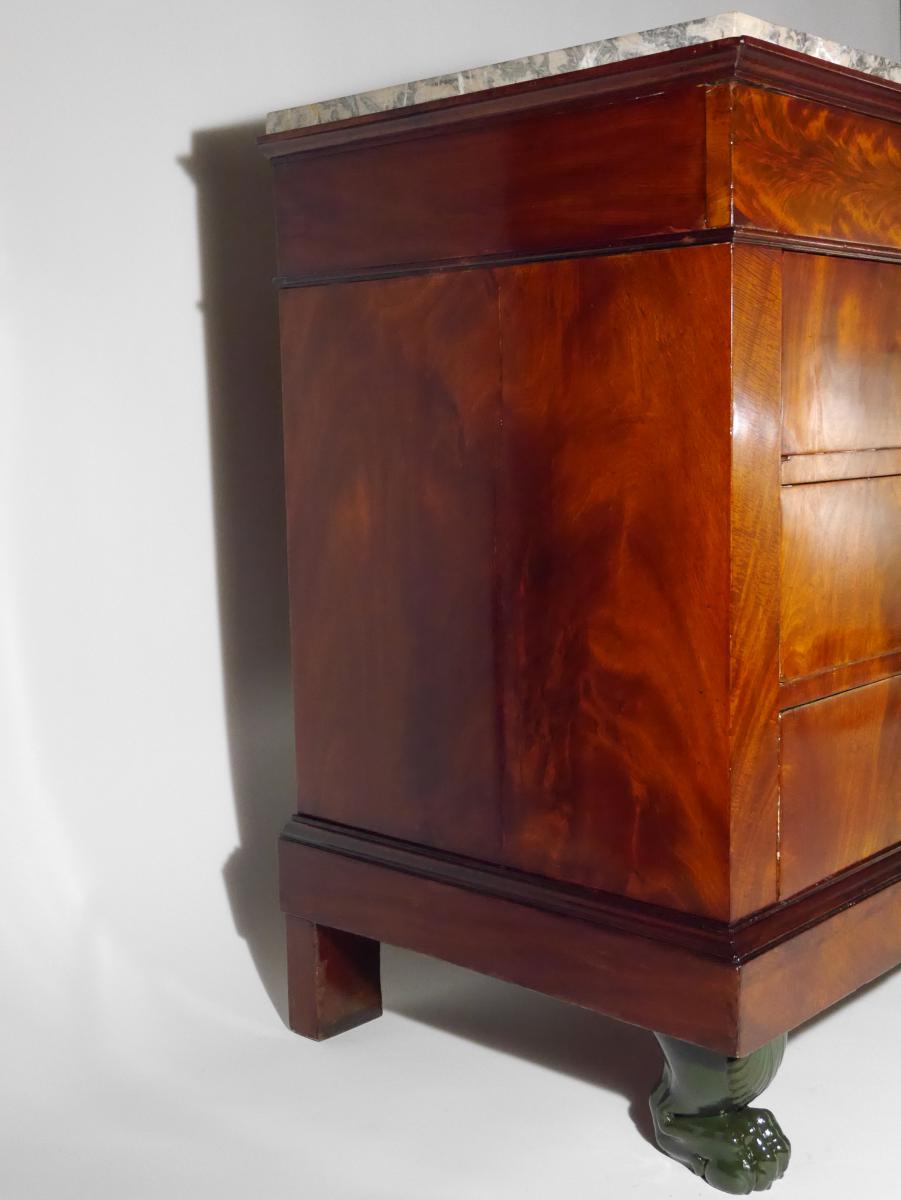 Chest Of Drawers With Claws Feet, Empire Period, 19th Century-photo-4