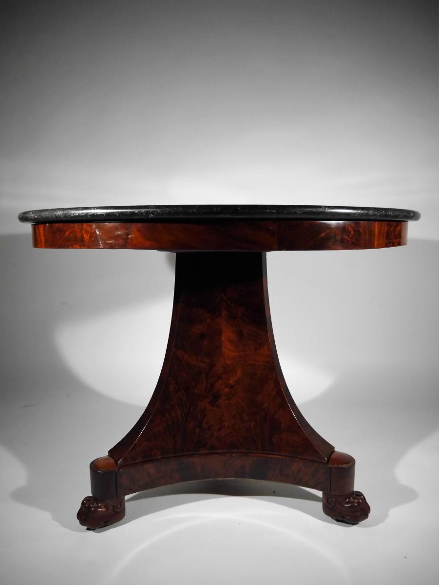 Mahogany Pedestal Table, Empire Period, Early 19th Century