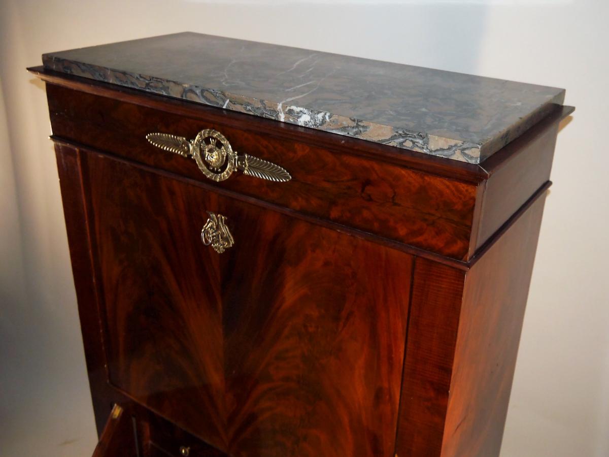 Writing Desk In Mahogany, Empire Period, Early 19th Century-photo-3
