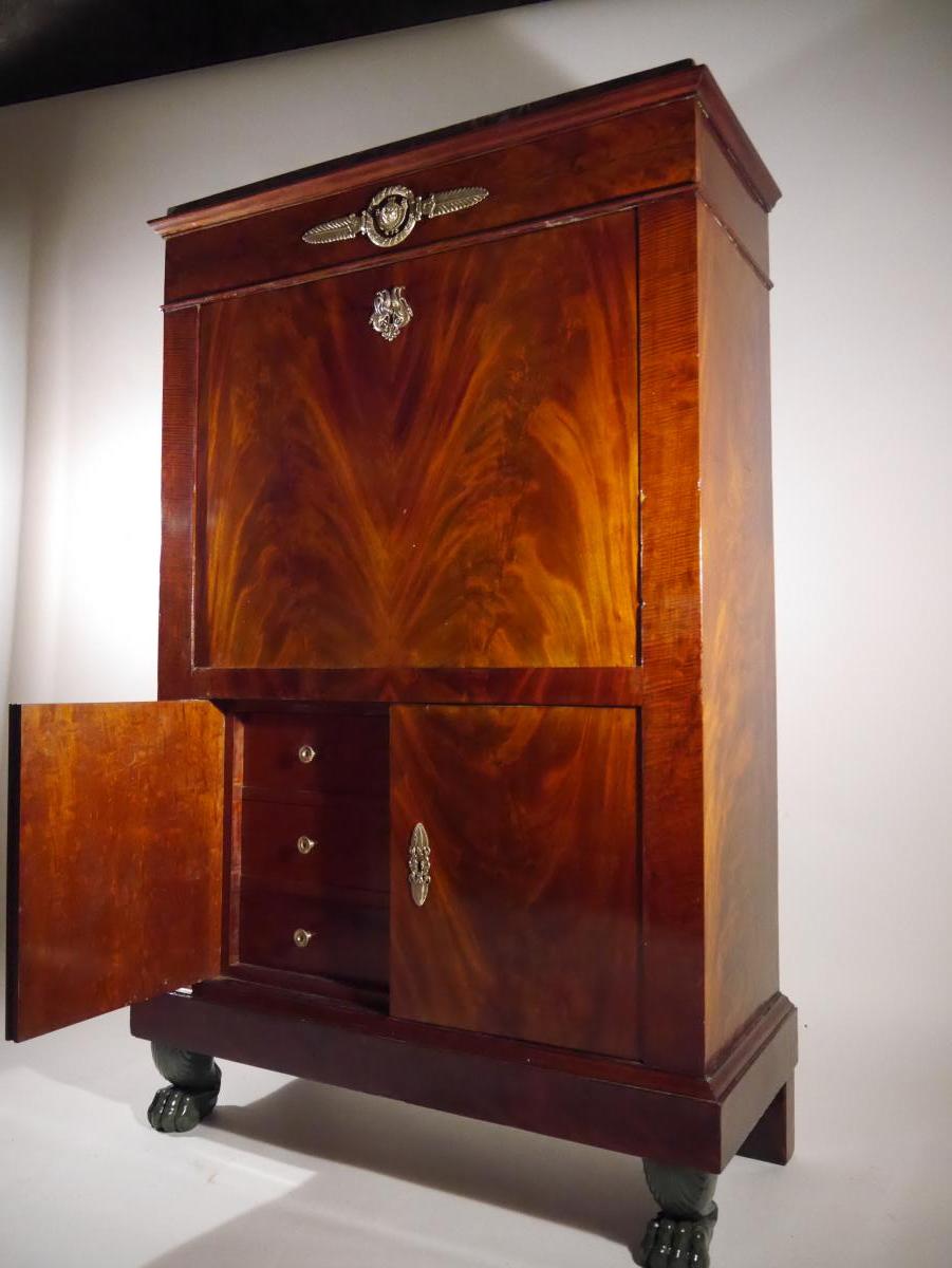 Writing Desk In Mahogany, Empire Period, Early 19th Century-photo-5