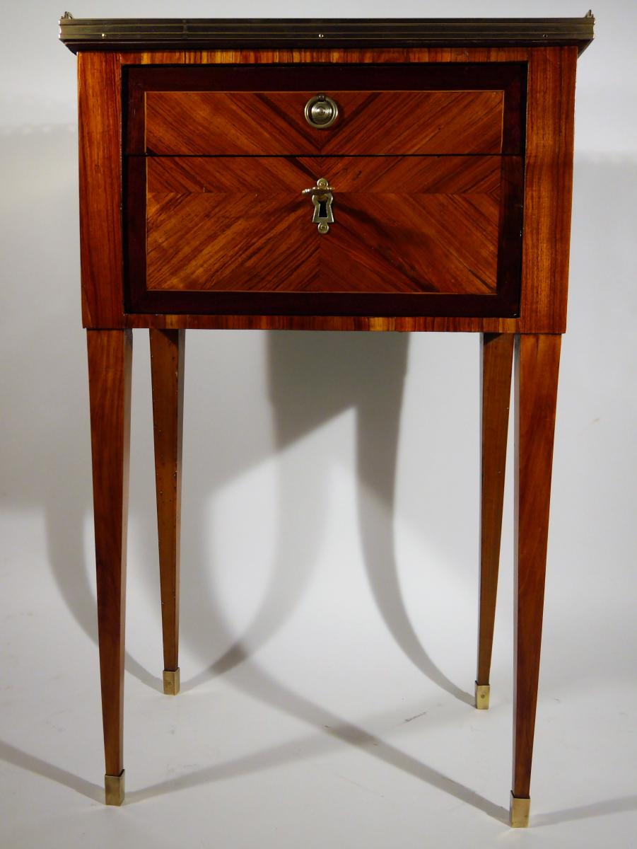 Working Table Or Bedside Table, Louis XVI Period, By F Schey, 18th Century-photo-2