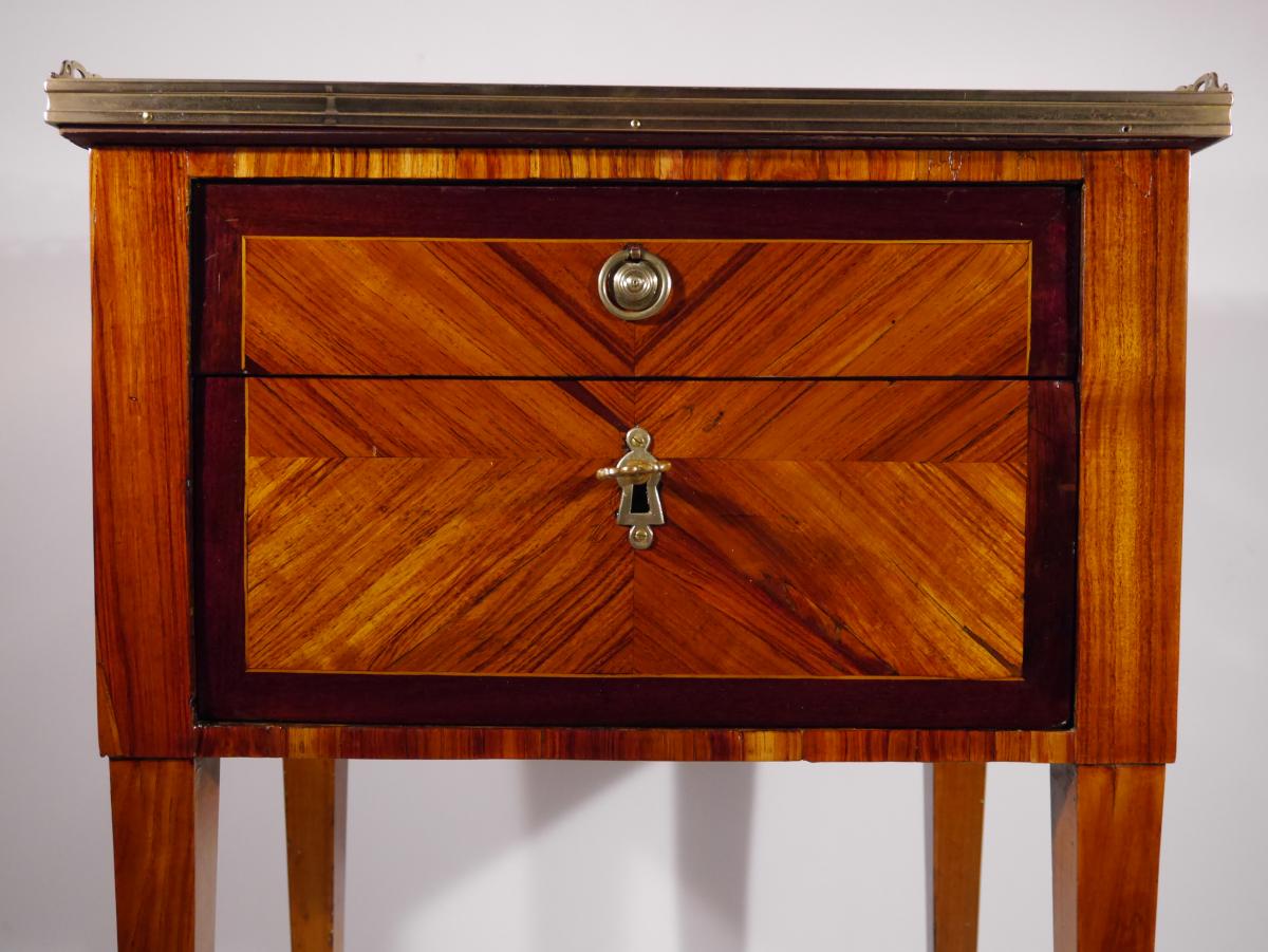 Working Table Or Bedside Table, Louis XVI Period, By F Schey, 18th Century-photo-3